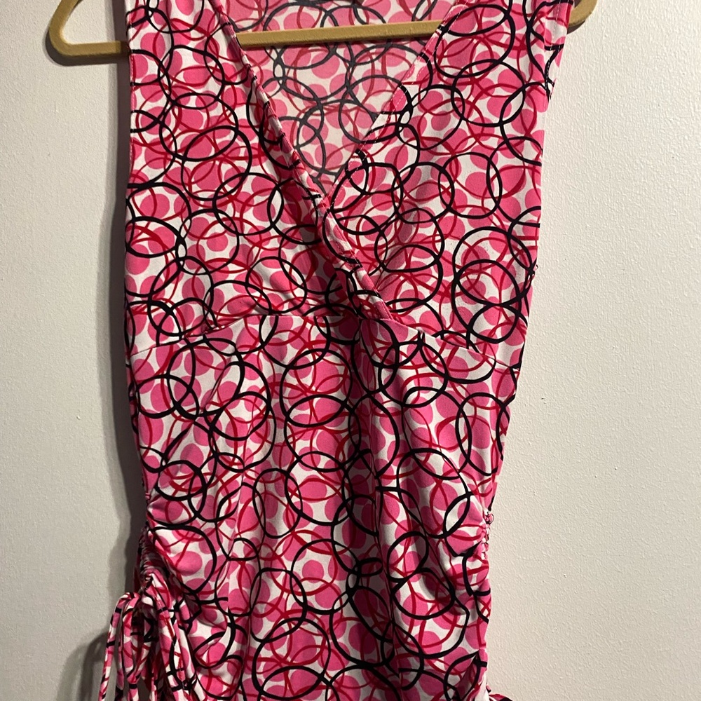 Byer California Pink and Black Geometric Top